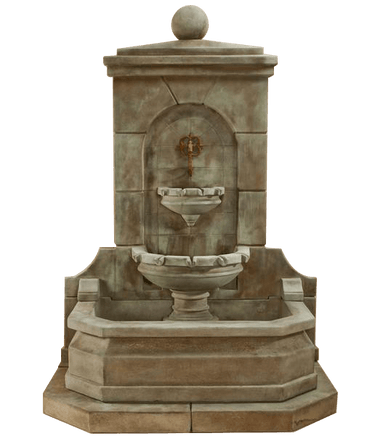 Acquitaine Wall Outdoor Cast Stone Garden Fountain For Spout Fountain Tuscan